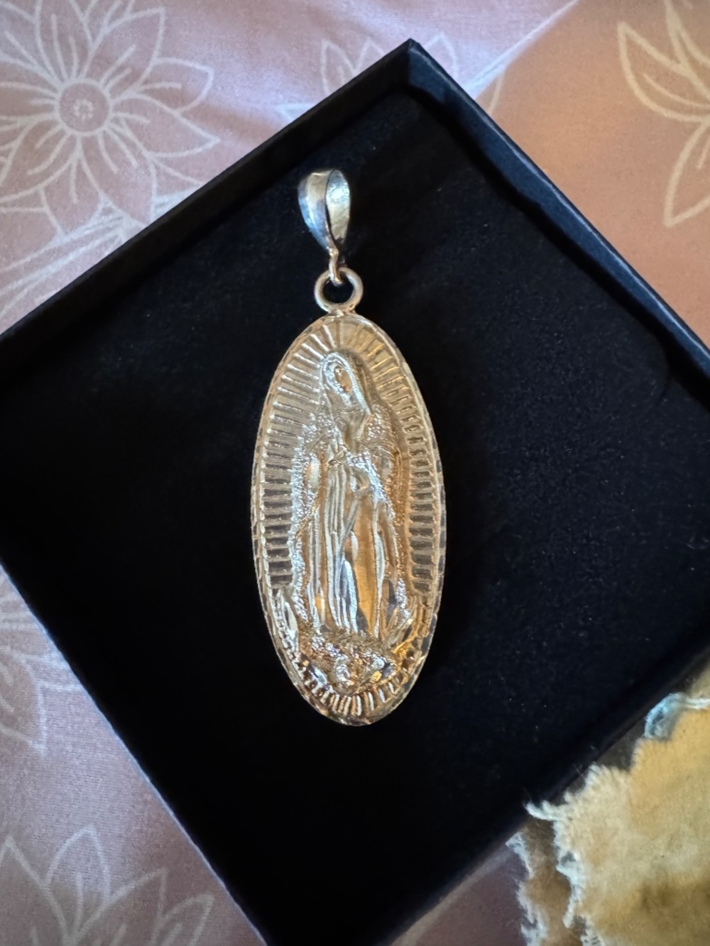 Our Lady of Guadalupe Pendant Large Sterling Silver - Picture 2 of 7